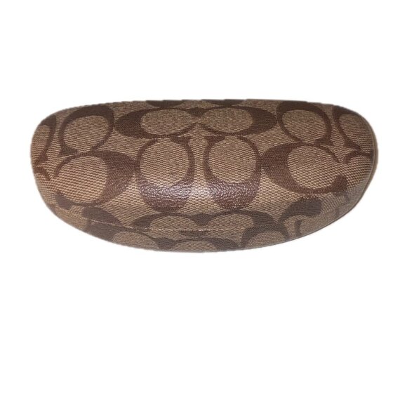 Coach Hinged Hardshell Sunglasses Eyeglasses Case Brown & Tan Logo